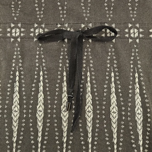 Tory Burch Bologan Knit Aztec Drawstring Dress in Charcoal and White Sz XL - Picture 7 of 10
